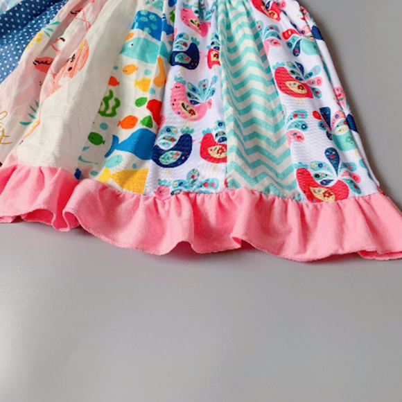 Boutique Feathers Multi Print Ruffle Dress - Picture 3 of 4